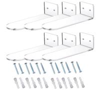 Gogogmee Lot de 6 Étagères Murales Flottantes en Acrylique Transparent Support de Rangement pour Chaussures de Basket Présentoir Mural pour Collectionneurs Étagère à Chaussures pour