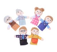 Gogogmee Lot de 6 Marionnettes à Doigts en Peluche Famille Jeu D’Imitation Éducatif pour Tout-Petits Figures Douces pour Théâtre de Marionnettes à Main Développement Langage et