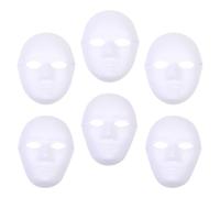 Gogogmee Lot de 6 Masques en Papier Blanc Vierges Soi-Même Matériel de Peinture pour Cosplay Fête et Décoration Masques DIY Unisexes Faciles à Décorer
