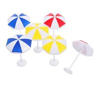 Gogogmee Lot de 6 Parasols Miniatures de Plage Décoratifs pour Maison de Poupée, 3 Couleurs Grands Modèles, Accessoires Micro Paysage pour Terrarium, Aquarium et Scènes Marines