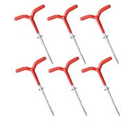 Gogogmee Lot de 6 Piquets de Tente à Glace en Métal Anticorrosion, Spirale à Visser 17,5 Cm, Ancre D’abri de Pêche sur Glace Robuste et Légère, Outil D’ancrage pour Camping et