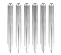 Gogogmee Lot de 6 Spatules de Laboratoire en Acier Inoxydable avec Embouts Arrondis et Pointus, Spatules à Perles en Métal Argenté pour Mélange et Prélèvement de Poudres