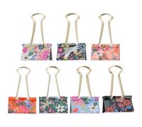 Gogogmee Lot de 7 Mini Pinces à Reliure en Métal 1,26 Pouces, Clips de Bureau Noirs et Argentés, Micro-pinces pour Organiser Dossiers, Cartes et Papiers au Bureau la Maison