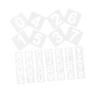Gogogmee Lot De 72 Pochoirs Alphanumériques Réutilisables Pour Peinture Lettres Et Chiffres Pour Graffiti Pour Loisirs Créatifs Blanc