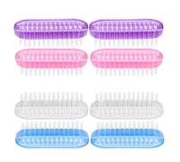Gogogmee Lot de 8 Brosses à Ongles Double Face en Plastique Mini Brosses Nettoyantes Multicolores Kit de Nettoyage des Ongles pour Manucure et Nail Art à Domicile