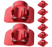 Gogogmee Lot de 8 Clips Câbles pour Vélo avec Base en Aluminium et Clips en C Rouges, Guides-câbles Adhésifs pour Cadre de VTT et Vélo de Route, Fixation Fiable pour Câbles de