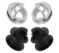 Gogogmee Lot de 8 Coupelles D'entrée en Plastique Noir Chromé pour Foot, Inserts de But 2 Trous, Accessoires de Remplacement pour Jeux D'arcade et Loisirs, Kit de Pièces pour Table