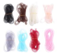 Gogogmee Lot de 8 Set de Tubes en Maille Nylon Tressé 8 MM 2 Mètres par Bande Couleurs Mixtes pour Création de Bijoux Cordon Élastique DIY Accessoires Loisirs Couleur Aléatoire