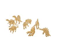 Gogogmee Lot De 8 Statues De Dinosaures Décoratives en Plastique Doré pour Garçon Et Filles Figurines Réalistes Modèle Dinosaure Décoration Maison Et Bureau pour Fête Et Collection