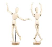 Gogogmee Mannequins Articulés En Bois Massif 20 Cm Pour Artistes Et Débutants, Poupées Mobiles Vierges Diy, Ornements Artisanaux Adaptés à Dessin Et Décoration, Lot De 2 Pièces