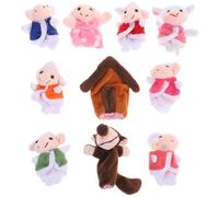 Gogogmee Marionnettes à Doigts Peluche Amusantes de Loup et Agneau, Lot de 7 Pièces, Matériau Doux et Sûr, pour Garçon et Filles Filles et Garçons, Maison et École, Doigts