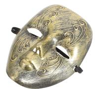 Gogogmee Masque Intégral Vintage en Plastique Doré Gravé Masque Féminin pour Fête Carnaval et Halloween Accessoire de Déguisement Rétro pour Bal Masqué Décoratif