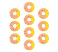 Gogogmee Mini Bouées de Natation Décoratives en PVC Orange, Lot de 10 Anneaux Miniatures pour Maison de Poupée, Accessoires pour Fête Piscine et Décorations d'anniversaire