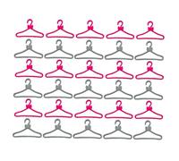 Gogogmee Mini Cintres pour Poupée 60 Pièces 30 Rose 30 Gris Argenté Plastique Résistant Accessoires Mini Maison pour Organiser Vêtements et Robes de Poupée pour Jouets