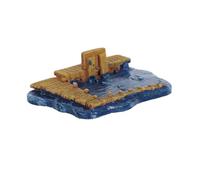 Gogogmee Mini Quai en Résine Bleu Lac Profond pour Maison de Poupée Accessoire de Jeu de Table de Sable Psychologique, Ornement Décoratif Réaliste pour Village Miniature et Bonsaï,