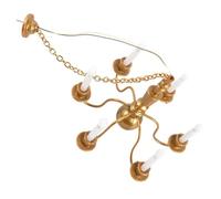 Gogogmee Miniature Lampe Suspendue Dorée avec Lumière Blanche pour Maison de Poupée Décoration Micro-Paysage Accessoire DIY pour Table de Sable et Modèle Architectural