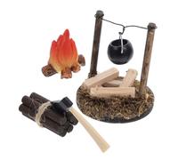 Gogogmee Miniature Poêle Vintage pour Maison de Poupée Décor Campagne Accessoires Micro Paysage Kit Camping Dollhouse Ornement Cheminée Détaillé Set