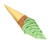Gogogmee Modèle Réaliste de Cornet de Glace 20 X 5 Cm en PVC Vert, Accessoire de Crème Glacée Simulée pour Décoration, Photographie Culinaire et Loisirs Créatifs, Réutilisable et Solide