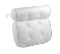 Gogogmee Oreiller de Bain Ergonomique Respirant avec Ventouses Antidérapantes Coussin de Soutien Cou et Dos pour Adultes et Accessoire Confortable pour Salle de Bain et Spa