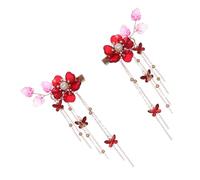 Gogogmee Paire de Pinces à Cheveux Décoratives et Élégantes en Alliage Rétro Forme Fleur de Grenadier pour Femme, pour Mariage ou Anniversaire