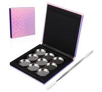 Gogogmee Palette Magnétique Vide Compacte avec Godets Ronds Métal et Spatule Inox pour Fard à Paupières Blush et Maquilleurs Débutants et Professionnels