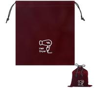 Gogogmee Paquet à Cordon pour Sèche-Cheveux 26X23 CM Pochette de Rangement en Tissu Résistant Couleur Rouge Foncé Motif Sèche-Cheveux Organisateur de Voyage Pratique et Robuste