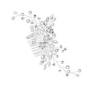 Gogogmee Peigne à Cheveux Mariage Ornement Blanc Décoratif Accessoire Chignon Élégant pour Mariée Épingle Cheveux Mariage avec Strass Accessoire Coiffure pour Femmes et Filles pour