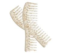 Gogogmee Peigne à dents larges pour femmes 2 pièces peignes pour cheveux bouclés brosse à cheveux matériau antistatique
