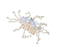Gogogmee Peigne Cheveux Mariage Perlé et Accessoire Floral Décoratif Cheveux Nuptial Élégant pour Fêtes et