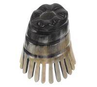 Gogogmee Peigne de Massage Corne de Buffle Naturelle pour Outil Guasha Multifonction pour Exfoliation Relaxation Nerveuse et Soin des Cheveux Compact et Portable Unisexe