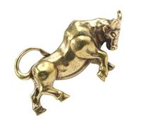Gogogmee Pendentif Laiton Vintage Breloque Ox pour Porte-clés Charme Rétro Chinois Accessoire et Symbolique pour Sac ou Cadeau
