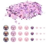 Gogogmee Perles et Abs pour Ongles Décorations Plates pour Manucure Perles Semi-rondes pour Nail Art Accessoires DIY pour Ongles Acryliques Bijoux Fantaisie
