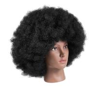 Gogogmee Perruque Afro Courte Bouclée pour Femmes Noires Texture Souple et Volumineuse Confortable et Respirante pour Cosplay Fêtes à Thèmes et Usage Quotidien Noir