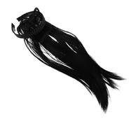 Gogogmee Perruque Bandeau Tresse Noire avec Topper Invisible et Clip Discret Couvre Cheveux Clairsemés et Blancs Style Naturel pour Femmes