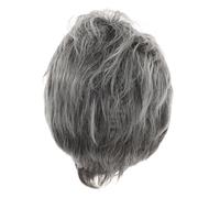 Gogogmee Perruque Courte Fluffy Grise Résistante Chaleur pour Femmes et Mamans Style Naturel et Confortable avec Bande Élastique Ajustable pour Fêtes Cosplay et Usage Quotidien