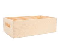 Gogogmee Petite Boîte de Rangement en Bois Massif Caisse de Bureau Compacte sans Couvercle Couleur Bois Naturel Multifonction pour Outils et Objets Divers Poignée Intégrée pour