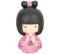 Gogogmee Petite Poupée Japonaise en Kimono Rose Figurine Décorative en Résine pour Bureau et Maison Décoration Fille Kawaii Accessoire Japonerie pour Restaurant ou Espace de Travail