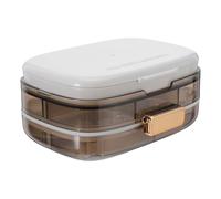 Gogogmee Pilulier Hebdomadaire Portable Double Couche Blanc Boîte Hermétique avec Compartiments Organiseur de Voyage Étanche Rangement Comprimés Compact et Léger