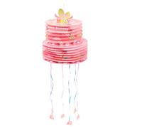 Gogogmee Piñata à Tirer en Papier Pliable Rose, Mini Boîte Présent Lumineuse, Décoration Suspendue pour Fête D’anniversaire, Piñata Coloré, Accessoire Fête Intérieur et Extérieur, 1 Pièce