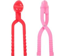 Gogogmee Pinces à Neige 2 Pièces pour Jouets d'Extérieur d'hiver Clips Créatifs Forme Cœur et Bonhomme de Neige Plastique Résistant Jeu de Bataille en Plein Air Couleur Aléatoire