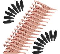 Gogogmee Pinces Crocodiles sans Dents en Cuivre Massif, 15 Pièces avec Gaine Isolante Couleur Aléatoire, Petites Pinces Métalliques Plates pour Serrage, Bricolage, Tests