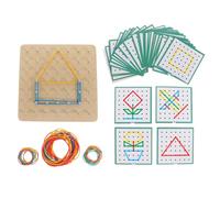 Gogogmee Planche de Géométrie Bois pour Garçon Fille Éducatif Montessori Apprentissage Mathématique Développement Coordination Main-œil Jeu Créatif pour Ans Couleur Couleur Aléatoire