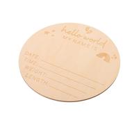 Gogogmee Plaque Ronde en Bois 14,7 Cm pour Annoncer la Naissance, Panneau Nominatif Bébé, Souvenir D'annonce de Naissance, Accessoire Photo pour Maternité et Chambre de -né