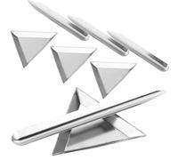 Gogogmee Plateau de Pesée en Acier Inoxydable 8 Pcs Mini Plateau de Pesée Numérique 4 Spatules Pointues 4 Plateaux Triangulaires pour Balance Électronique Usage Laboratoire et Bijouterie