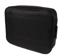 Gogogmee Pochette à Documents à 3 Compartiments en Tissu Oxford Noir, Grosse Capacité avec Serrure à Code, Organisateur Verrouillable pour Passeport, Dossiers et Cartes D’identité,