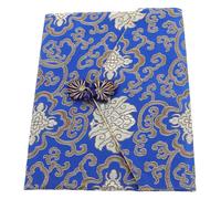 Gogogmee Pochette de Rangement Bouddhiste Rectangulaire en Tissu Brocart Bleu Marine Fermeture Éclair, Paquet Biblique Multi-usage pour Transport de Textes Sacrés et Accessoires, Pochette