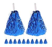 Gogogmee Pompons de Cheerleading Métalliques Bleus 16 Pièces à Poignée Courte Légers pour Danse Sportive Scolaire et Encouragement Équipe Accessoires Pompons D’Encouragement pour