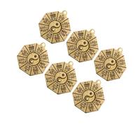 Gogogmee Porte-clés Pendentifs à Huit Diagrammes En Bronze Vintage, Lot De 6 Pièces, Ornement De Charme Rétro, Breloque Suspendue Pour Décoration, Protection Et Présent Spirituel
