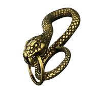 Gogogmee Porte-clés Serpent en Cuivre Jaune Rétro Chic, Pendentif Décoratif pour Paquet ou Ceinture, Breloque Porte-clés Soi-même, Accessoire Unique