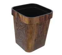 Gogogmee Poubelle Carrée Imitation Bois avec Anneau Presse-sac Réutilisable et Élégante pour Bureau et Cuisine Design Rétro et Pratique